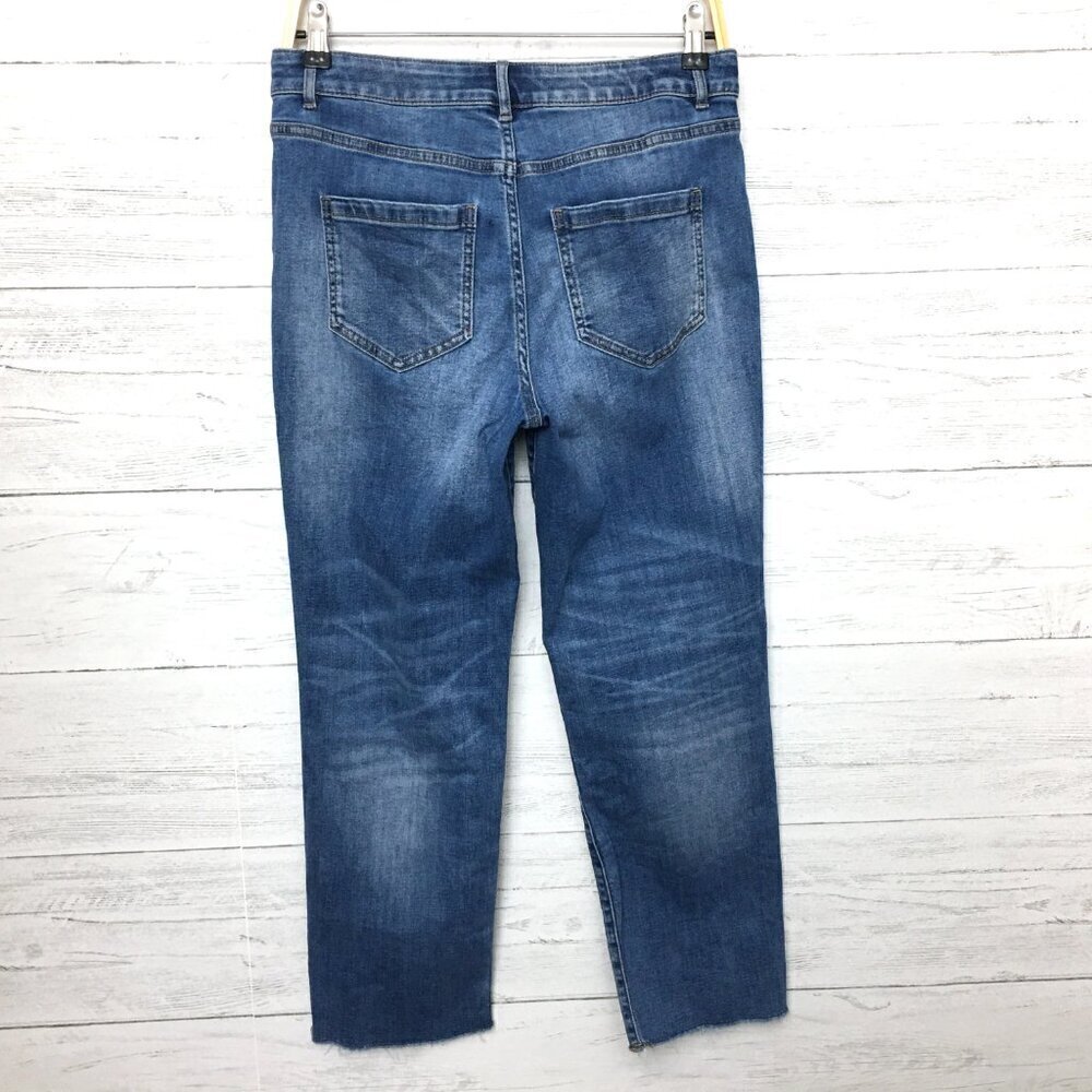 J. Jill Denim Women's Jeans Straight Leg High Rise Frayed Hems size 4 length 26" - Picture 2 of 9